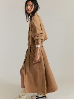 We The Free 'Trespass' Trench Sweater in Honey / Morning Sand (NWT)